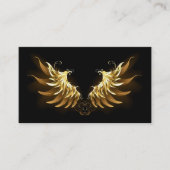Golden Angel Wings auf schwarzem Hintergrund Rabattkarte (Vorderseite)