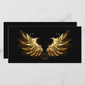 Golden Angel Wings auf schwarzem Hintergrund Save The Date (Vorne/Hinten)