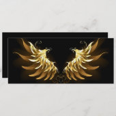 Golden Angel Wings auf schwarzem Hintergrund Save The Date (Vorne/Hinten)