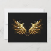 Golden Angel Wings auf schwarzem Hintergrund Save The Date (Vorderseite)