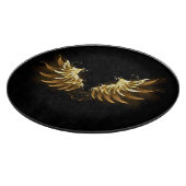 Golden Angel Wings auf schwarzem Hintergrund Schneidebrett (Ecke)