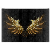 Golden Angel Wings auf schwarzem Hintergrund Schneidebrett (Vorderseite)