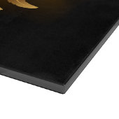 Golden Angel Wings auf schwarzem Hintergrund Schneidebrett (Ecke)