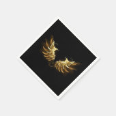 Golden Angel Wings auf schwarzem Hintergrund Serviette (Ecke)