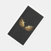 Golden Angel Wings auf schwarzem Hintergrund Serviette (Ecke)