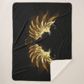 Golden Angel Wings auf schwarzem Hintergrund Sherpadecke (Vorderseite)