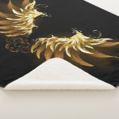 Golden Angel Wings auf schwarzem Hintergrund Sherpadecke (3/4)