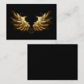 Golden Angel Wings auf schwarzem Hintergrund Telefonnummerkarte (Vorne/Hinten)