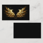 Golden Angel Wings auf schwarzem Hintergrund Telefonnummerkarte (Vorne/Hinten)
