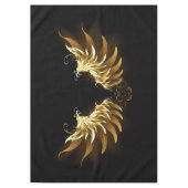Golden Angel Wings auf schwarzem Hintergrund Tischdecke (Vorderseite)