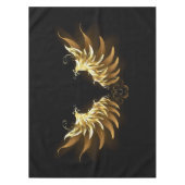 Golden Angel Wings auf schwarzem Hintergrund Tischdecke (Vorderseite)