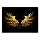 Golden Angel Wings auf schwarzem Hintergrund Tischnummer (Vorderseite)