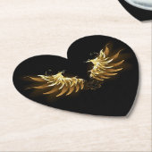 Golden Angel Wings auf schwarzem Hintergrund Untersetzer (angewinkelt)