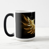Golden Angel Wings auf schwarzem Hintergrund Verwandlungstasse (Links)