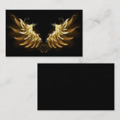 Golden Angel Wings auf schwarzem Hintergrund Visitenkarte (Vorne/Hinten)