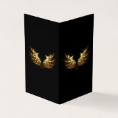 Golden Angel Wings auf schwarzem Hintergrund Visitenkarten (Vorderseite)