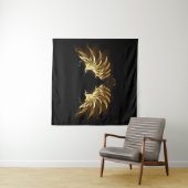 Golden Angel Wings auf schwarzem Hintergrund Wandteppich (Beispiel)