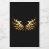 Golden Angel Wings auf schwarzem Hintergrund Weinetikett (Einzelnes Label)