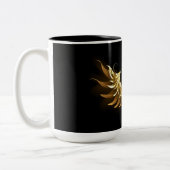 Golden Angel Wings auf schwarzem Hintergrund Zweifarbige Tasse (Links)