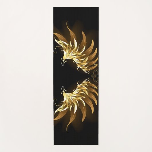 Golden Angel Wings on Black background Yogamatte (Vorderseite)