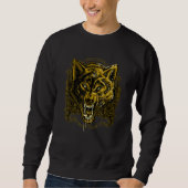 Golden Angry Illuminati Wolf Sweatshirt (Vorderseite)