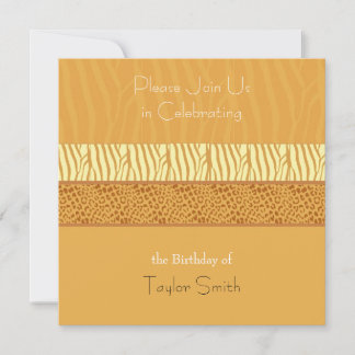 Golden Animal Pattern Einladung zum Geburtstag