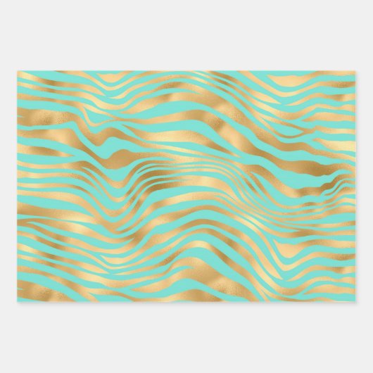 Golden Animal Print Mining Hintergrund Geschenkpapier Set (Vorderseite 3)