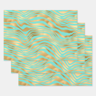 Golden Animal Print Mining Hintergrund Geschenkpapier Set