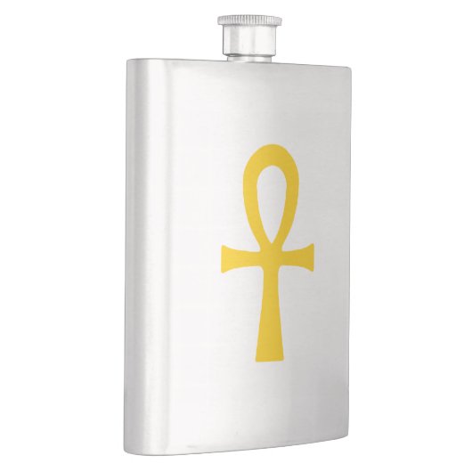 Golden Ankh Altes ägyptisches Lebenszeichen Flachmann (Rechts)