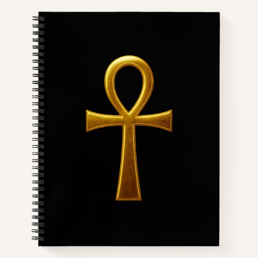 Golden Ankh Spiral Notebook Notizblock (Vorderseite)