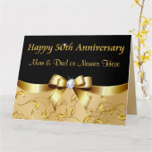 Golden Anniversary Cards for Mum and Dad YOUR TEXT Karte (Gelbe Blume)