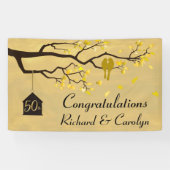 Golden Anniversary Love Birds Banner (Horizontal)