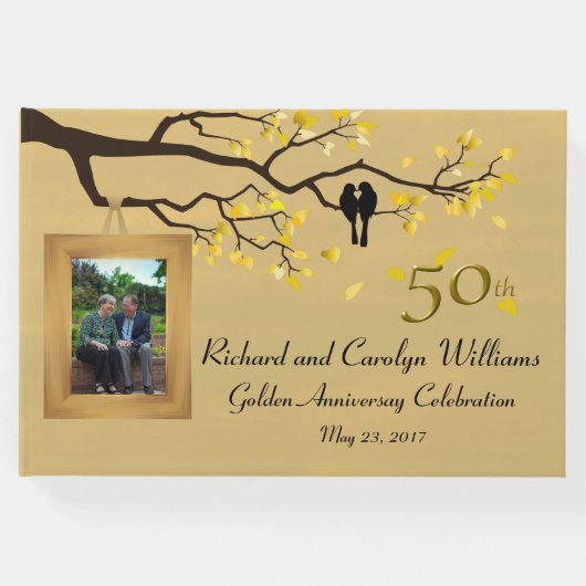 Golden Anniversary Love Birds Gästebuch (Vorderseite)