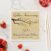 Golden Anniversary Love Birds Serviette (Beispiel)
