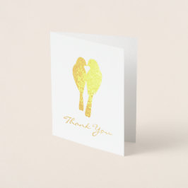 Golden Anniversary Lovebirds Danke Folienkarte