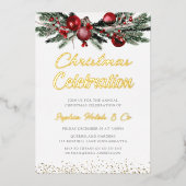 Golden Annual Christmas Party Celebration Gold Folieneinladung (Vorderseite)