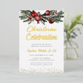 Golden Annual Christmas Party Celebration Gold Folieneinladung (Stehend vorne)