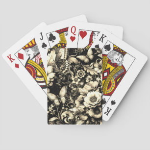 Golden Antique Bloral mit Schmetterlingen Spielkarten