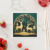Golden Antler-Hain – Schneeflocken-Bogen Serviette (Beispiel)