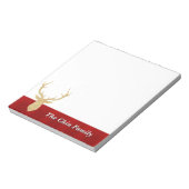Golden Antlers, rot Kariert | Notepad Notizblock (Rotiert)