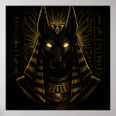 Golden Anubis Ägyptisches Gottes-Poster Poster (Vorne)