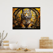 *~* Golden AP68 TIGER Fantasy Stainglas 5:4 Poster (Küche)