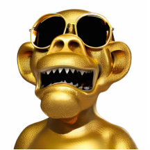Golden Ape Skulptur - Coole Dekorationtrophie