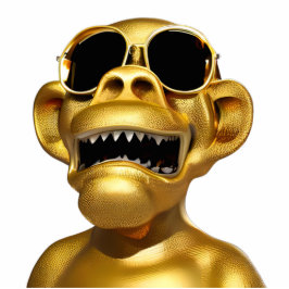 Golden Ape Skulptur - Coole Dekorationtrophie Freistehende Fotoskulptur