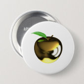 Golden Apple mit Leaf Shiny Metallic Button (Vorne & Hinten)