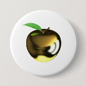 Golden Apple mit Leaf Shiny Metallic Button (Vorderseite)