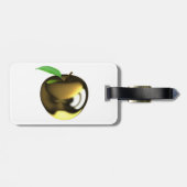 Golden Apple mit Leaf Shiny Metallic Gepäckanhänger (Rückseite horizontal)