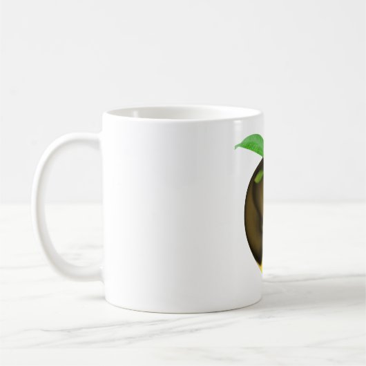 Golden Apple mit Leaf Shiny Metallic Kaffeetasse (Links)