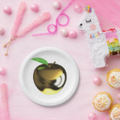 Golden Apple mit Leaf Shiny Metallic Pappteller (Party)