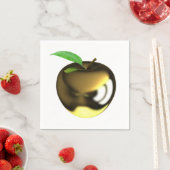 Golden Apple mit Leaf Shiny Metallic Serviette (Beispiel)